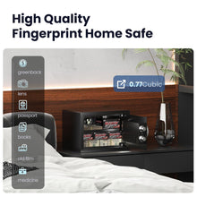 Load image into Gallery viewer, xiwoua Biometric Safe Box - (0.77 cu. ft.) Coffre Fort with Silent Mode, Backlit Keypad and LED Light, Small Safe Box for Home, Anti-Rust, Anti-Theft, Anti-Pry