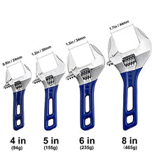 Load image into Gallery viewer, Fumxi Wide Opening Stubby Adjustable Wrench Spanner with Short Handle 4 inch Chrome Vanadium Steel Forged