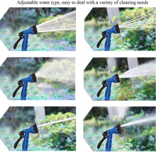 Load image into Gallery viewer, Joremx Expandable Garden Hose (16ft to 50ft), Aluminium Connector with 7 Functioning Nozzles, Multi-Purpose Garden Hose Sprayer, Garden Patio Sprayer for Watering Plants, Cleaning Cars or Pets (Blue)