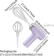 Load image into Gallery viewer, Daiopo Electric Egg Beater, Cordless Hand Mixer, Handheld Egg Whisk for Blending, Violet Double Head