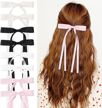 Load image into Gallery viewer, BLISSWEAVE Hair Ribbon,Hair Bows for Women,Boutique Ribbon,Hair Ribbon Hair Bow Clips Hair Ribbons With Long Tassel Tail,Silky Satin Cute Hair Accessories Barrettes Claw for Girls