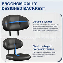 Load image into Gallery viewer, AHLHHOME Vanity Chair with back, Small Armless Cute office Chair with wheels and Lumbar support, Comfy PU Leather Desk Computer Chairs with Adjustable Height, 360°Swivel for Home Bedroom Office, Black