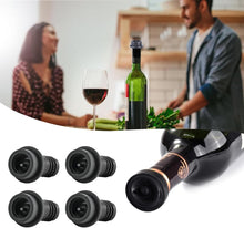 Load image into Gallery viewer, Vervezen 8 Pcs Wine Stopper, Reusable Wine Bottle Stoppers, Stoppers Bottle Silicone, Vacuum Wine Stoppers, Leakproof Wine Stopper Preserver, Suitable for Beer, Champagne, Wine, Sparkling Wine(Black)