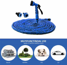 Load image into Gallery viewer, Joremx Expandable Garden Hose (16ft to 50ft), Aluminium Connector with 7 Functioning Nozzles, Multi-Purpose Garden Hose Sprayer, Garden Patio Sprayer for Watering Plants, Cleaning Cars or Pets (Blue)