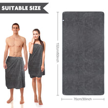 Load image into Gallery viewer, nakuei Microfiber Bath Towels Large Bathroom Towel Super Absorbent Shower Towel Extra Soft Towels for Bathroom, Sports, Travel, Fitness, Yoga, Spa, Pool, Dark Grey 2Pack 30Inch x 60Inch
