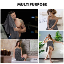 Load image into Gallery viewer, nakuei Microfiber Bath Towels Large Bathroom Towel Super Absorbent Shower Towel Extra Soft Towels for Bathroom, Sports, Travel, Fitness, Yoga, Spa, Pool, Dark Grey 2Pack 30Inch x 60Inch