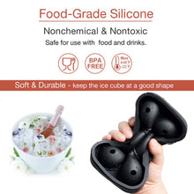 Load image into Gallery viewer, deoeku Ice Cube Trays (Set of 2), Sphere Ice Ball Maker with Lid & Large Square Ice Cube Maker for Whiskey, Cocktails and Homemade, Keep Drinks Chilled Black