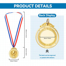 Load image into Gallery viewer, DINGEE 6 Pieces Gold Medals for Awards, Metal Kids Award Medals with Neck Ribbons, Olympic Style Trophy Awards Winner Medals Gold Prizes for Sports, Competitions, Soccer Games, Party Favors, Children Adults