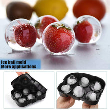 Load image into Gallery viewer, deoeku Ice Cube Trays (Set of 2), Sphere Ice Ball Maker with Lid & Large Square Ice Cube Maker for Whiskey, Cocktails and Homemade, Keep Drinks Chilled Black