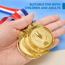 Load image into Gallery viewer, DINGEE 6 Pieces Gold Medals for Awards, Metal Kids Award Medals with Neck Ribbons, Olympic Style Trophy Awards Winner Medals Gold Prizes for Sports, Competitions, Soccer Games, Party Favors, Children Adults