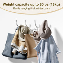 Load image into Gallery viewer, wofuie Coat Hanger Wall Mount - Metal Hooks for Hanging Heavy Duty, Screw In for Clothes, Backpack, Purse - Silver 6 Pack