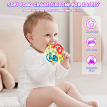 Load image into Gallery viewer, KCAKS Infant's rattles Food-Grade Silicone Teether for 6-12 Months Baby Toys 0-6 Months Infant Sensory Toys Rattle 12-18 Months 1 Year Old Developmental Toys for Newborn Boys Girls Gifts