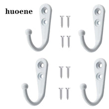 Load image into Gallery viewer, huoene Metal clothes hooks 4 PCS Wall Mounted Hooks Coat Hooks Retro Door Robe Hook for Hanging Towel Clothes Hat Key Cup Single Metal Hook Cloth Hanger for in Bedroom Bathroom Kitchen Cupboard
