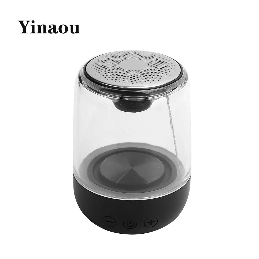 Yinaou Portable Speakers,HiFi Audio Speaker,Music Player Subwoofer,with HighDefinition Microphone,LED Light,360° Surround Sound Field,Suitbale for Home Office (Black)