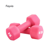 Load image into Gallery viewer, Feyvio Dumbbells Compatible with Set of 2 Neoprene Dumbbells Set,1-15 LB, Anti-Slip, Anti-roll, Hex Shape Pink
