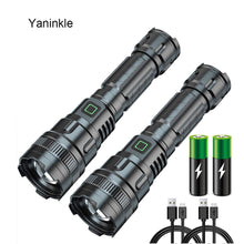 Load image into Gallery viewer, Yaninkle Rechargeable Flashlight, Super Bright LED Flashlights - High Lumen, 3 Modes, Zoomable Handheld Flash Light, Waterproof Lampe de poche for Camping Hiking Emergency Gift-Giving (2 Pack)

