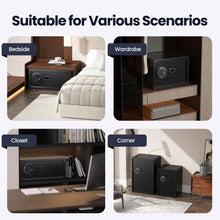 Load image into Gallery viewer, xiwoua Biometric Safe Box - (0.77 cu. ft.) Coffre Fort with Silent Mode, Backlit Keypad and LED Light, Small Safe Box for Home, Anti-Rust, Anti-Theft, Anti-Pry

