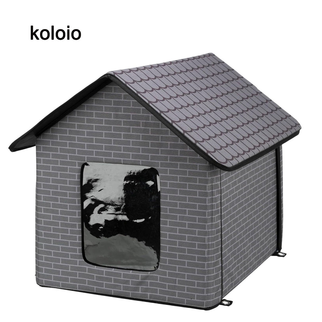 koloio Pet House for Small Dogs & Cats – Insulated Dog House Outdoor with Foam Insulation & Waterproof Fabric, Lightweight Portable Dog House – 22.1 x 17.7 x 16.9