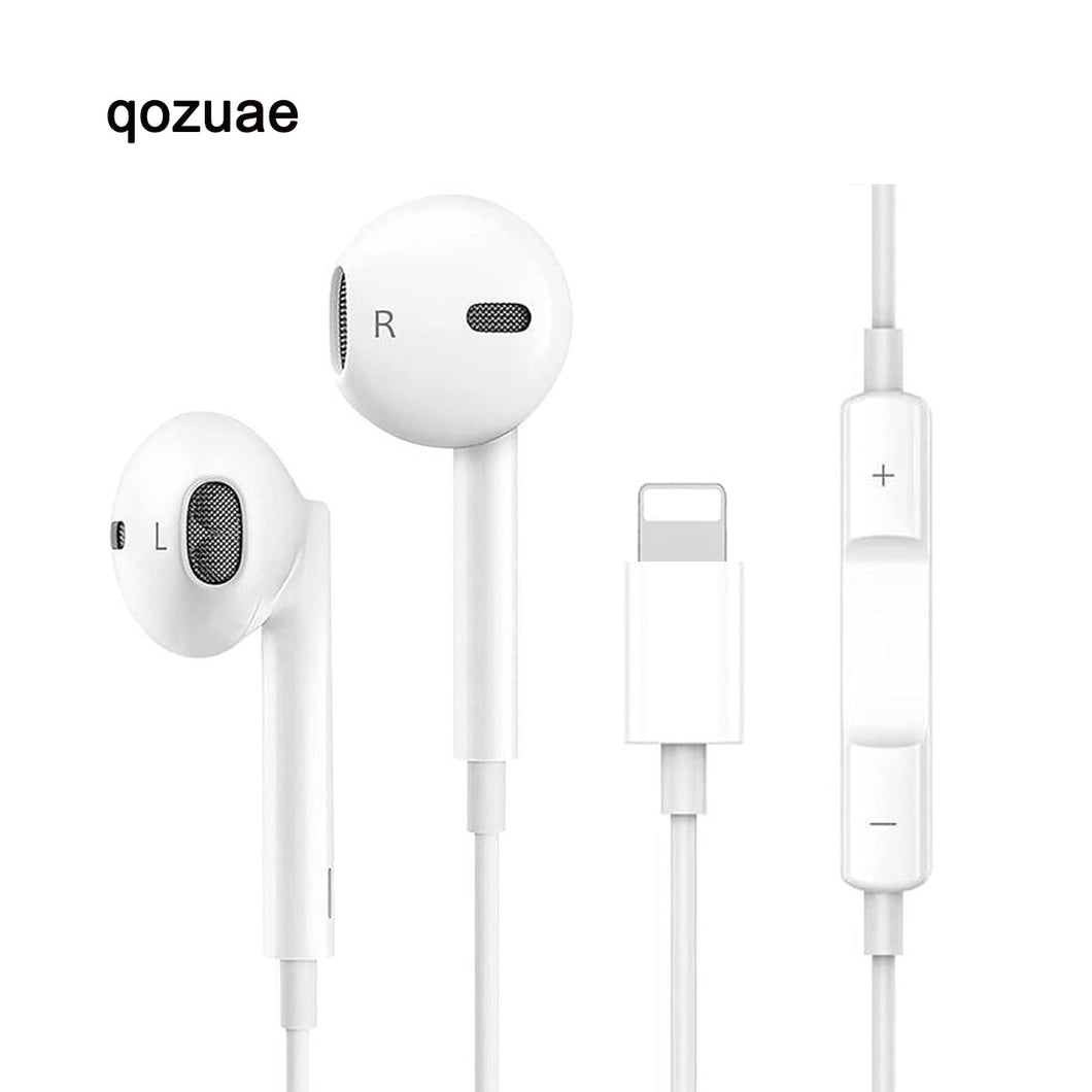qozuae Wired Earbuds Headphones for iPhone, Hi-Res Extra Bass Earphones, HiFi-Audio Stereo Noise Isolating with Mic+Volume Control Compatible with iPhone 14/14 Pro Max/13/12 Mini/SE/11/X/XS Max/XR/8/7 Plus
