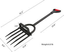 Load image into Gallery viewer, Aobodo Garden Pitch Fork, Stainless Steel Spading Fork, 43.9&#39;&#39; Digging Fork with Good Leverage for Easy Digging Out Weed, Ergonomic D Handle Garden Fork for Composting, Digging Potatoes Loosening Soil
