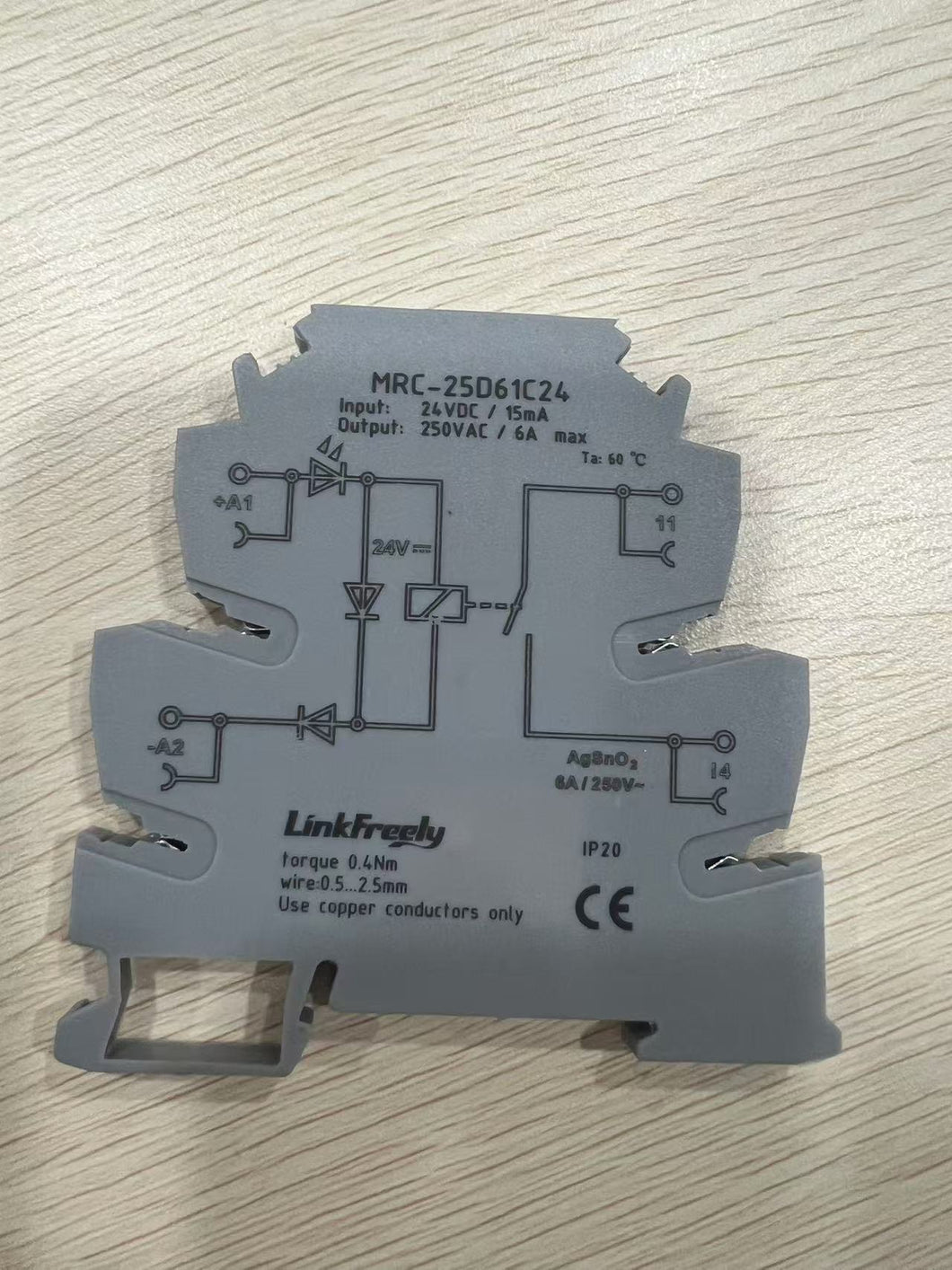 LinkFreely MRC-25D61C24 Interface Relay, Electronic Adapter PLC Electromagnetic Interface Relay Module 6A NO, Relay