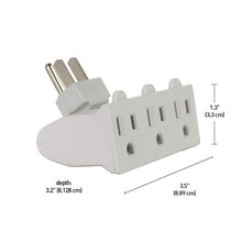 Load image into Gallery viewer, uebooa 46505 3-Outlet Lateral Swivel Grounded Wall Adapter Tap, White Finish
