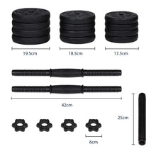 Load image into Gallery viewer, Borje Adjustable Weights Dumbbells Set, Lifting Dumbbells Weight Set,Total 20KG/44LBS(Pairs) with Connecting Rod Can Be Used As Barbell for Home Gym Work Out Training
