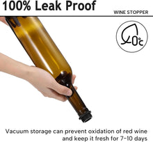 Load image into Gallery viewer, Vervezen 8 Pcs Wine Stopper, Reusable Wine Bottle Stoppers, Stoppers Bottle Silicone, Vacuum Wine Stoppers, Leakproof Wine Stopper Preserver, Suitable for Beer, Champagne, Wine, Sparkling Wine(Black)
