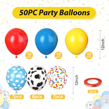 Load image into Gallery viewer, NYXHE Carnival Party Balloons, Toy Inspired Story Balloons, Red Yellow Blue Balloon Cow Print and Sky Blue Cloud Balloon for Cartoon Story Carnival Circus Theme Birthday Party Baby Shower Wedding Decor
