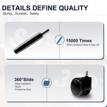 Load image into Gallery viewer, AHLHHOME Vanity Chair with back, Small Armless Cute office Chair with wheels and Lumbar support, Comfy PU Leather Desk Computer Chairs with Adjustable Height, 360°Swivel for Home Bedroom Office, Black
