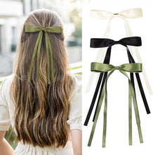 Load image into Gallery viewer, BLISSWEAVE Hair Ribbon,Hair Bows for Women,Boutique Ribbon,Hair Ribbon Hair Bow Clips Hair Ribbons With Long Tassel Tail,Silky Satin Cute Hair Accessories Barrettes Claw for Girls
