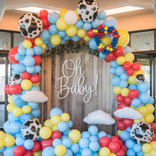 Load image into Gallery viewer, NYXHE Carnival Party Balloons, Toy Inspired Story Balloons, Red Yellow Blue Balloon Cow Print and Sky Blue Cloud Balloon for Cartoon Story Carnival Circus Theme Birthday Party Baby Shower Wedding Decor
