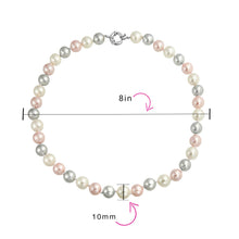 Load image into Gallery viewer, DINGEE Black, White Brown Grey Blue Multi-Color Strand Long 10MM Simulated Pearl Necklace for Women 18, 20 Inch

