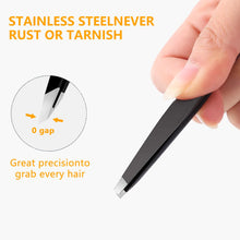 Load image into Gallery viewer, zufeau 4 PCS Stainless Steel Tweezers Set – Precision Tweezers for Ingrown Hair, Facial Hair, Splinter, Blackhead and Tick Remover
