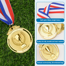 Load image into Gallery viewer, DINGEE 6 Pieces Gold Medals for Awards, Metal Kids Award Medals with Neck Ribbons, Olympic Style Trophy Awards Winner Medals Gold Prizes for Sports, Competitions, Soccer Games, Party Favors, Children Adults
