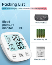 Load image into Gallery viewer, FUCHEN Blood Pressure Monitors Cuff 22-42cm, Blood Pressure Machine Large Cuff BP Monitor Upper Arm Blood Pressure BP Apparatus for Adult Elder at Home or Travel Use Heart Rate Hypertension Monitor
