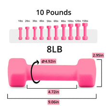 Load image into Gallery viewer, Feyvio Dumbbells Compatible with Set of 2 Neoprene Dumbbells Set,1-15 LB, Anti-Slip, Anti-roll, Hex Shape Pink
