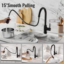 Load image into Gallery viewer, Mavooe Kitchen Faucet Kitchen Faucets with Pull Out Sprayer, Kitchen Sink Faucet, Kitchen Tap, RV Kitchen Faucet, Laundry Faucet, Bar Faucet, Kitchen Faucet Stainless Steel for 1 Hole Install Only
