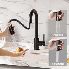 Load image into Gallery viewer, Mavooe Kitchen Faucet Kitchen Faucets with Pull Out Sprayer, Kitchen Sink Faucet, Kitchen Tap, RV Kitchen Faucet, Laundry Faucet, Bar Faucet, Kitchen Faucet Stainless Steel for 1 Hole Install Only

